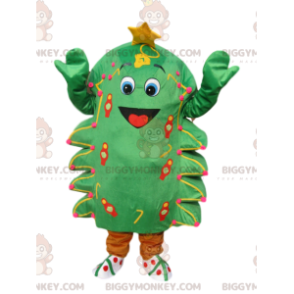 Disfraz de mascota Green Tree BIGGYMONKEY™ con gran sonrisa y