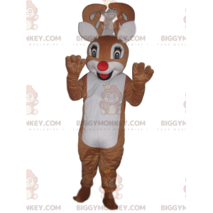 Costume de mascotte BIGGYMONKEY™ de renne rigolo avec un beau