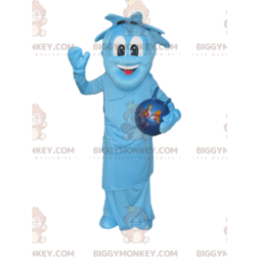 BIGGYMONKEY™ costume da mascotte di un personaggio blu molto
