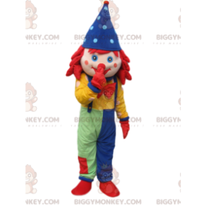 Disfraz de mascota payaso BIGGYMONKEY™ con overol y sombrero