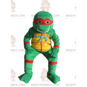 Costume mascotte Leonardo BIGGYMONKEY™ accovacciato, Tartarughe