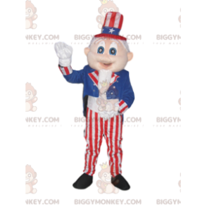 Pánský kostým maskota BIGGYMONKEY™ s americkým oblekem a