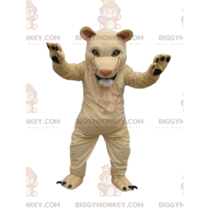 BIGGYMONKEY™ Costume da mascotte Leonessa color crema con