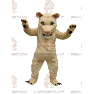BIGGYMONKEY™ Mascot Costume Cream Lejoninna med perfekt