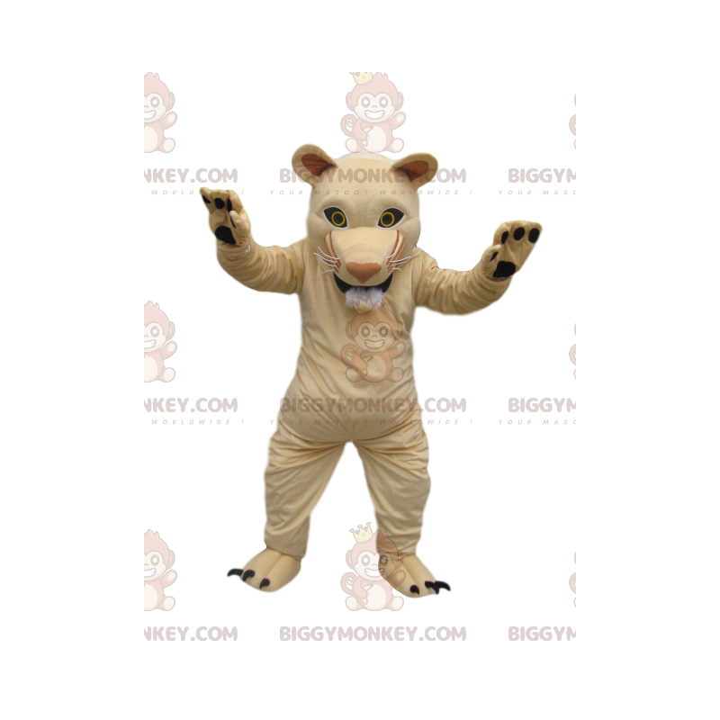 BIGGYMONKEY™ Mascot Costume Cream Lejoninna med perfekt