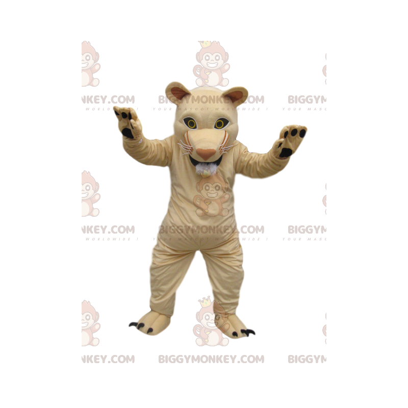 BIGGYMONKEY™ Mascot Costume Cream Lioness With Perfect Muzzle -