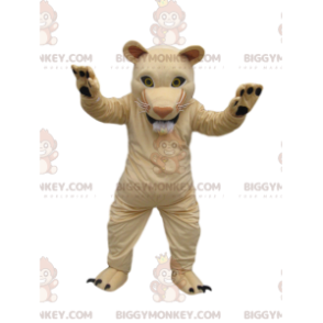 BIGGYMONKEY™ Costume da mascotte Leonessa color crema con