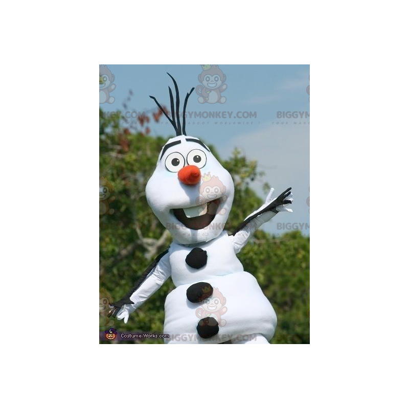 Kostým bíločerného sněhuláka BIGGYMONKEY™ maskota –