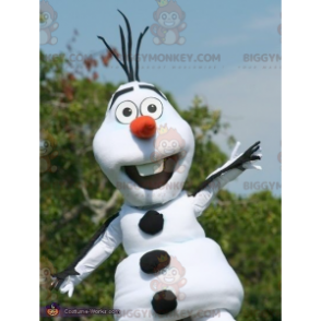 Kostým bíločerného sněhuláka BIGGYMONKEY™ maskota –