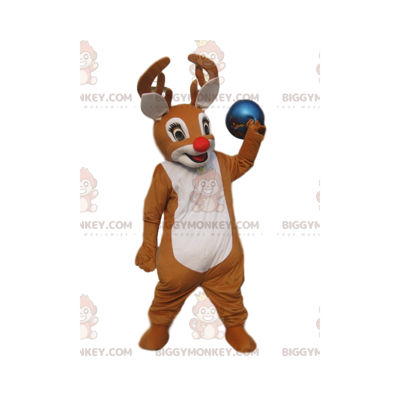 Costume de mascotte BIGGYMONKEY™ de renne avec un superbe nez