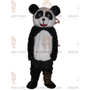 Costume de mascotte BIGGYMONKEY™ de panda noir et blanc avec de