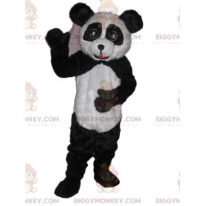 Στολή μασκότ BIGGYMONKEY™ ασπρόμαυρου Panda με χαριτωμένα μάτια