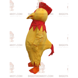 BIGGYMONKEY™ maskottiasu, keltainen kana punaisella harjalla -