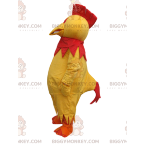 Costume de mascotte BIGGYMONKEY™ de poulet jaune avec une crête