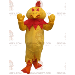 BIGGYMONKEY™ Costume da mascotte Pollo giallo con stemma rosso