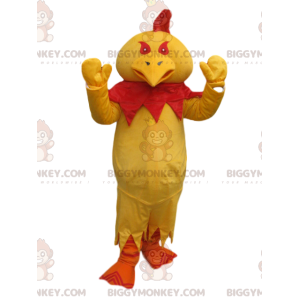 Disfraz de mascota BIGGYMONKEY™ Pollo amarillo con cresta roja