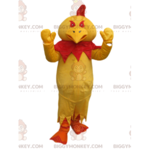 Costume de mascotte BIGGYMONKEY™ de poulet jaune avec une crête