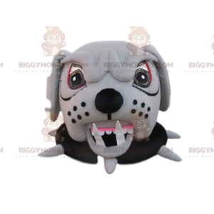 BIGGYMONKEY™ Agressief Bulldog-mascottekostuum hoofd met kraag