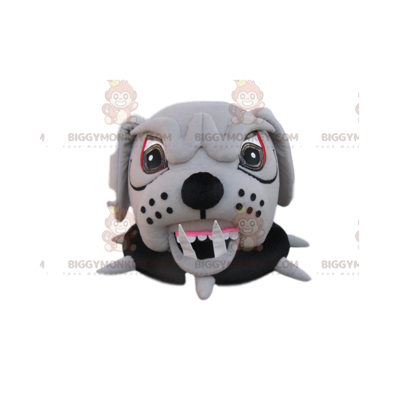 BIGGYMONKEY™ Aggressive Bulldog Mascot Costume Head With Collar