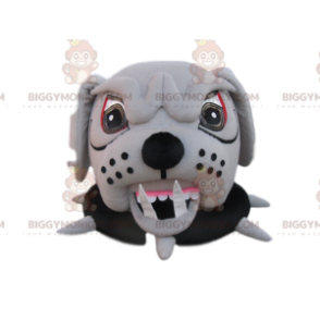 BIGGYMONKEY™ Aggressiv bulldogmaskotdräkthuvud med krage -
