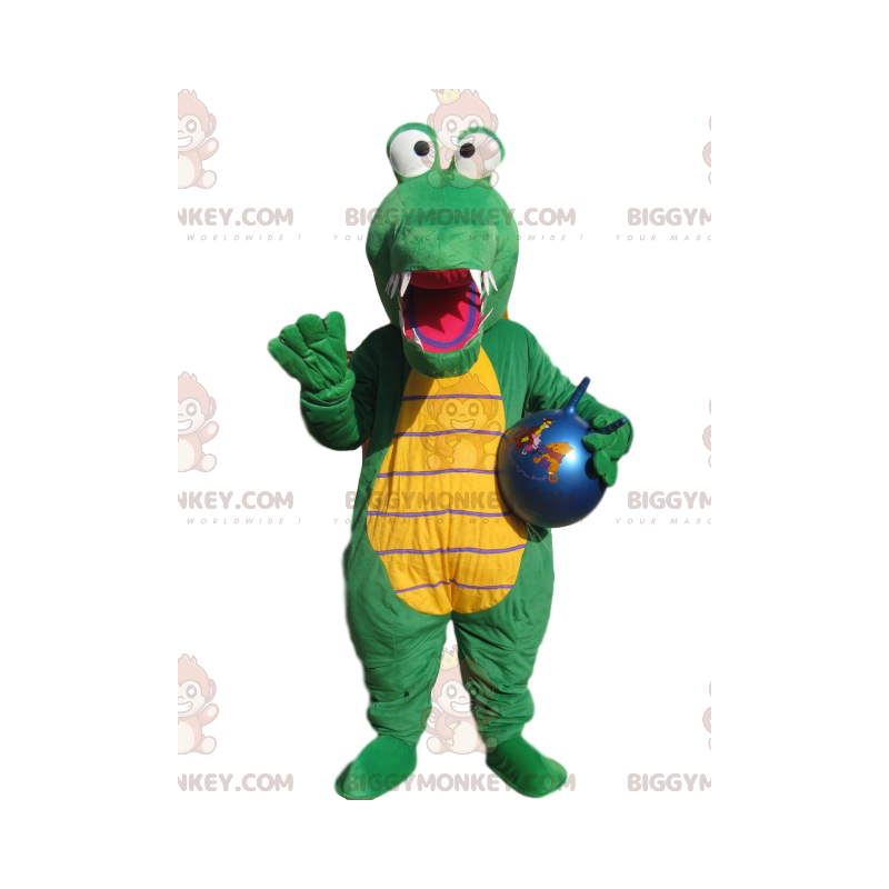 Kostium maskotki BIGGYMONKEY™ z zielonego krokodyla z