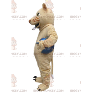BIGGYMONKEY™ Maskottchen-Kostüm Cremefarbene Löwin mit blauem