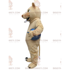 Costume de mascotte BIGGYMONKEY™ de lionne crème avec un ballon