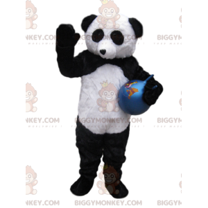 BIGGYMONKEY™ Costume da mascotte Panda bianco e nero con