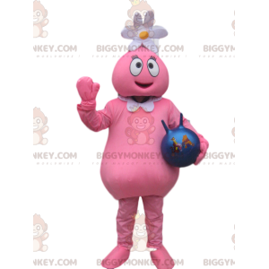 BIGGYMONKEY™ Costume da mascotte Personaggio rosa con fiore