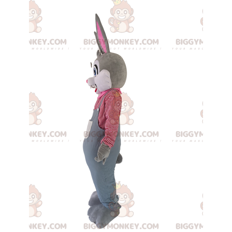 Costume de mascotte BIGGYMONKEY™ de lapin gris avec une