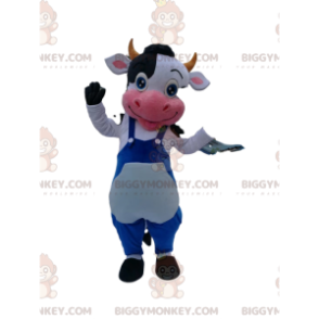 BIGGYMONKEY™ Costume da mascotte Mucca bianca e nera con tuta