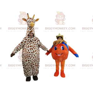 Duo de Costume de mascotte BIGGYMONKEY™ de Nemo et d'une girafe