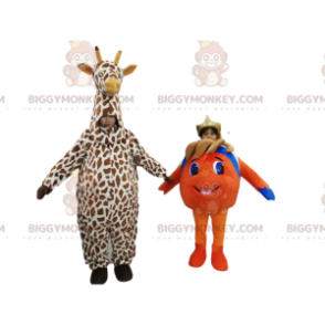 BIGGYMONKEY™ Mascottekostuum Duo van Nemo en een Giraf -