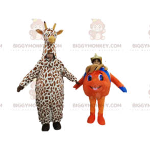 BIGGYMONKEY™ Maskottchen-Kostüm-Duo aus Nemo und einer Giraffe