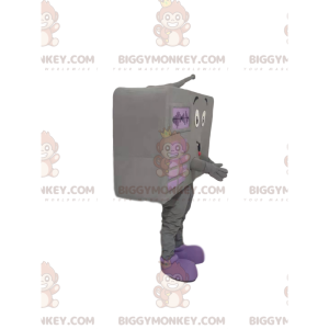 Costume de mascotte BIGGYMONKEY™ de poste de radio gris très