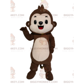 Disfraz de mascota Little Monkey BIGGYMONKEY™ marrón y crema. -