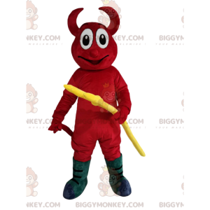 BIGGYMONKEY™ Costume da mascotte del diavolo rosso sorridente