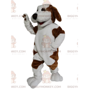 Costume da mascotte BIGGYMONKEY™ cane marrone e bianco con un