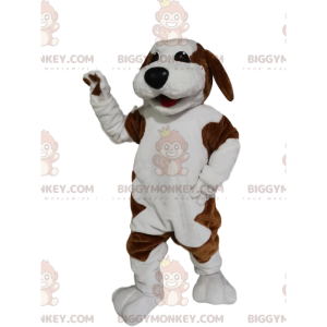 Costume da mascotte BIGGYMONKEY™ cane marrone e bianco con un