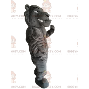 Hård og meget muskuløs grå tiger BIGGYMONKEY™ maskotkostume -