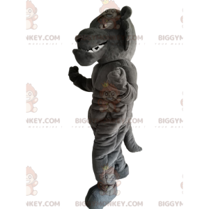 Fierce and Very Muscular Gray Tiger BIGGYMONKEY™ Mascot Costume