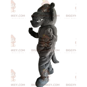 Hård och mycket muskulös grå tiger BIGGYMONKEY™ maskotdräkt -