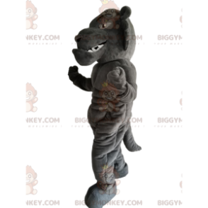 Fierce and Very Muscular Gray Tiger BIGGYMONKEY™ Mascot Costume