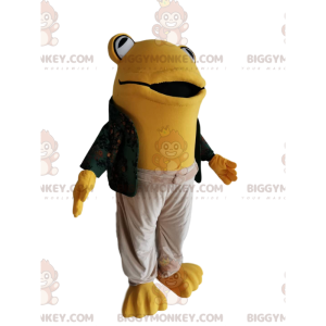 Costume de mascotte BIGGYMONKEY™ de grenouille jaune avec une