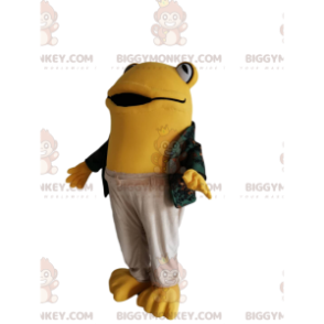 Costume de mascotte BIGGYMONKEY™ de grenouille jaune avec une