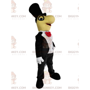 Funny Dino BIGGYMONKEY™ Mascot Costume with Black Suit and Red