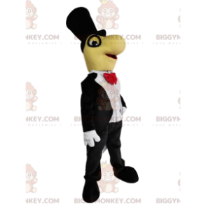 Traje de mascote Dino BIGGYMONKEY™ engraçado com terno preto e