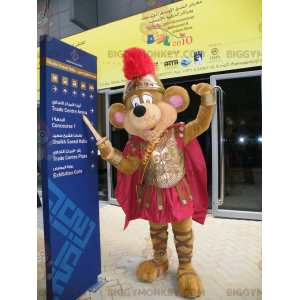 Costume de mascotte BIGGYMONKEY™ de souris marron habillée en