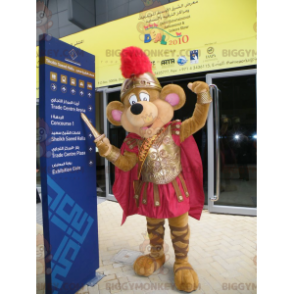 Brown Mouse BIGGYMONKEY™ Mascot Costume Dressed as Knight -