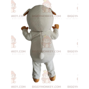 Costume da mascotte pecorella bianca e beige BIGGYMONKEY™ -